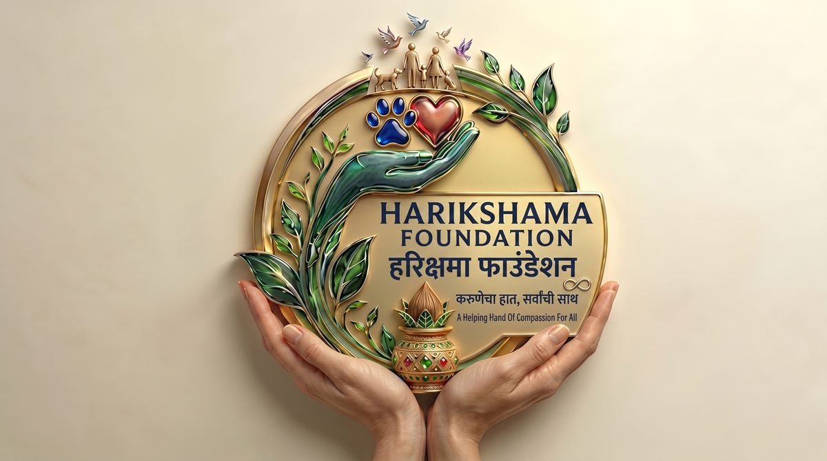 HariKshama Foundation full emblem held in cupped hands